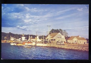 Naples, Maine/ME Postcard, Boat Landing, Bay Of Naples, Esso Sign, 1960's?