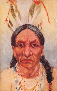 G63/ Native American Indian Postcard c1910 Indian Chief Headdress 11