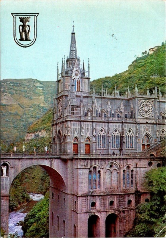 VINTAGE CONTINENTAL SIZE POSTCARD LAS LAJAS SANCTUARY NARINO IPIALES COLOMBIA