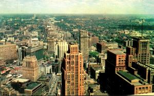 Michigan Detroit Downtown Looking North From Observation Tower Of The Penobsc...