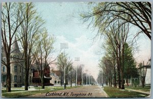 CORTLAND NY TOMPKINS STREET ANTIQUE POSTCARD