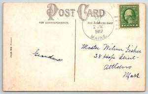 Troy  Maine     Pennant Postcard  1912