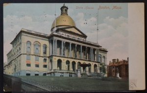 Boston, MA - State House - 1906 Flag Cancel