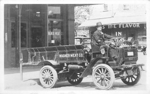 Postcard C-1910 California Stockton Wagner Meat wagon autocar CA24-2247