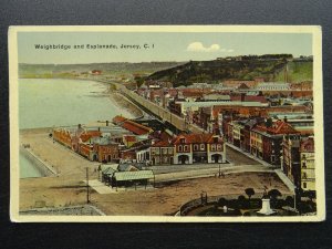 Channel Island JERSEY Harbour WEIGHBRIDGE & ESPLANADE - Old Postcard