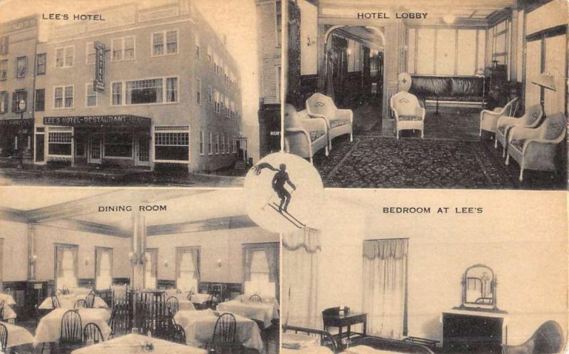 Littleton New Hampshire Lees Hotel Multiview Antique Postcard K52238