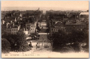 Le Harve France La Rue De Paris Broadway View & Buildings Landmark Postcard