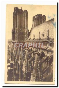 Reims Old Postcard boutans Arcs of the cathedral