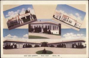 Elkton MD West End Gardens Postcard 1940s