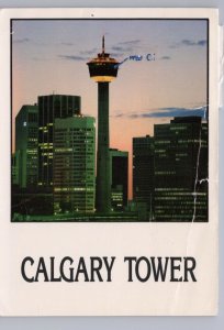 Calgary Tower, Calgary, Alberta, 1987 Chrome Postcard, Slogan Cancel