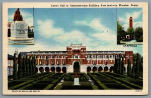 Postcard Houston TX c1950 Lovett Hall Administration Building Rice Institute