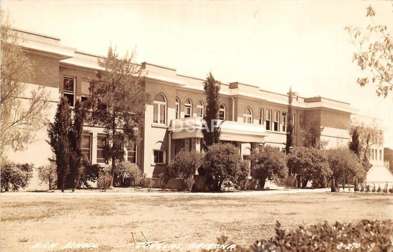 A63/ Douglas Arizona Az Real Photo RPPC Postcard c40s High School Building