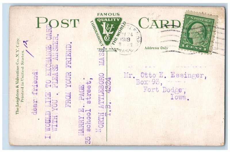 1919 The Sanitarium Main Driveway Dirt Road Attleboro Massachusetts MA Postcard