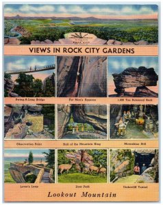 1940 Views In Rock City Gardens Lookout Mountain Chattanooga Tennessee Postcard