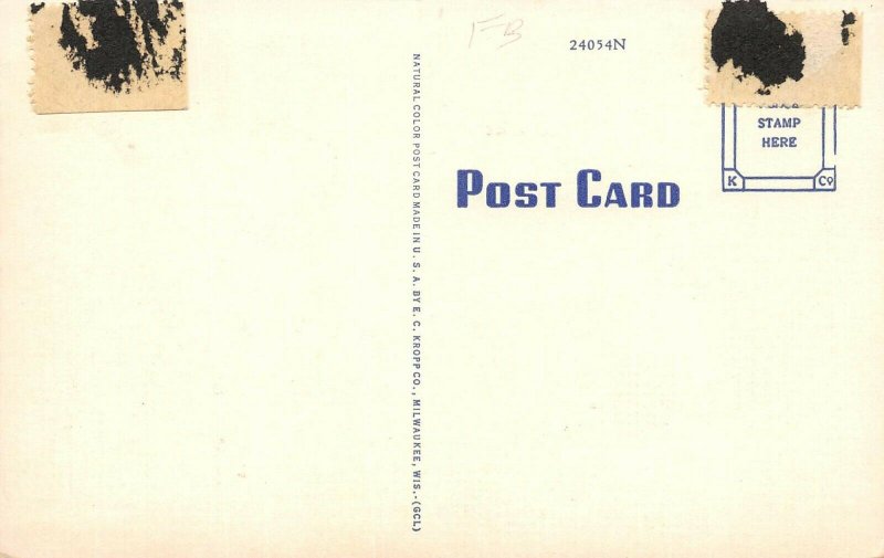 LPM14 Cadillac Library   Michigan Postcard