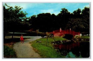 Vintage 1960's Postcard Beautiful Japanese Bridge Italian Lake Harrisburg PA