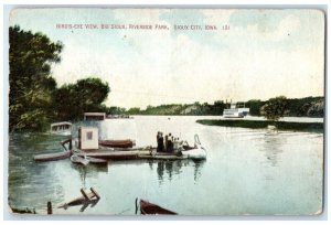 c1910's Bird's Eye View Big Sioux Riverside Park Sioux City Iowa IA Postcard