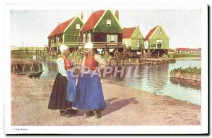 Old Postcard Marken Folklore Women