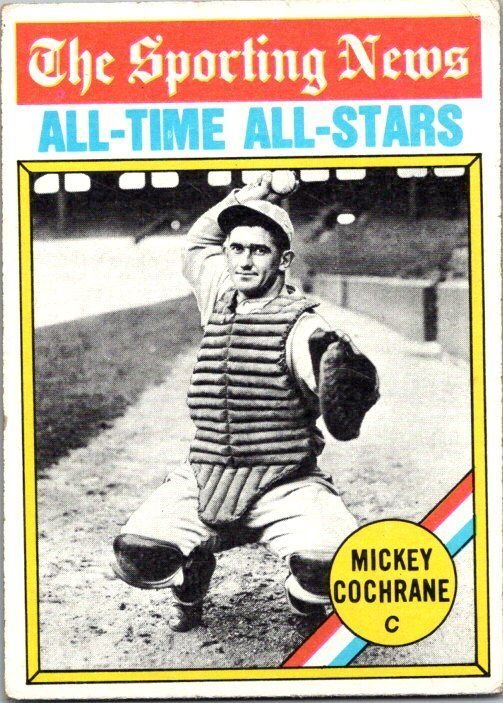 1976 Topps Baseball Card Sporting News All-Time All Stars Mickey Cochrane s13010