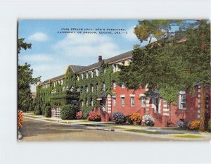 Postcard John Straub Hall Mens Dormitory University Of Oregon Eugene Oregon USA