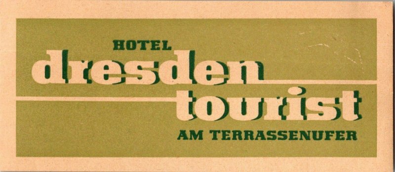 Germany Dresden Hotel Dresden Tourist Am Terrassenufer Vintage Luggage Lbl 4684