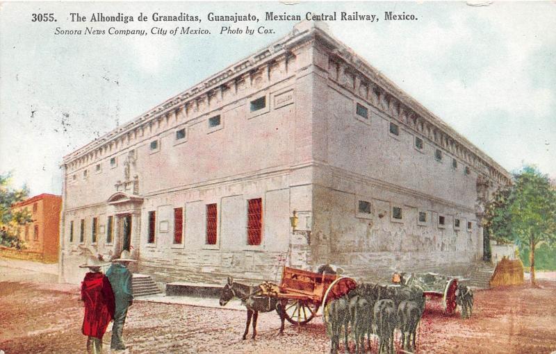 GUANAJUATO MEXICO MEXICAN CENTRAL RAILWAY ALHONDIGA DE GRANADITAS POSTCARD 1930s