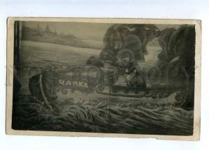 187535 BOXER DOG in Boat Vintage REAL PHOTO COLLAGE Studio