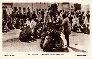 PC CPA MOROCCO, FLANDRIN 44, PETITS CLOWNS, REAL PHOTO POSTCARD (b12143)