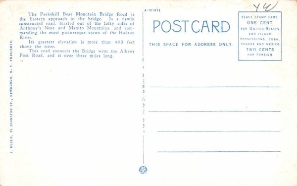 Lake at the Dance Hall Bear Mountain, New York Postcard