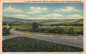 Vintage Postcard Looking East From Cumberland Valley Farming Western Maryland MD