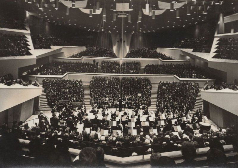 Classical Orchestra At Philharmonic Hall Berlin Germany Postcard