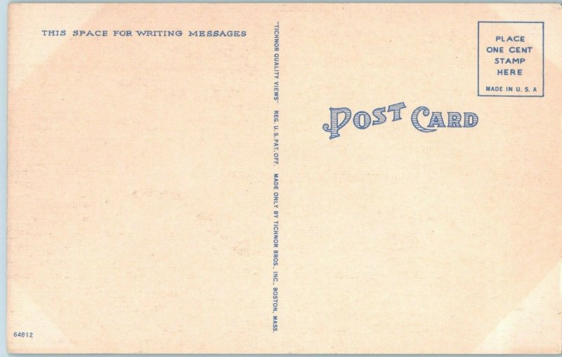 French King Bridge Greenfield Massachusetts Linen Postcard