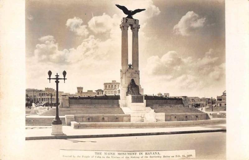 Havana Cuba The Maine Monument Real Photo Antique Postcard J80039