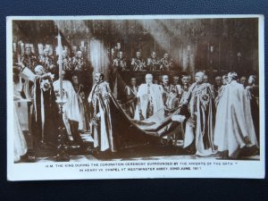 KING GEORGE V Coronation Ceremony & THE KNIGHTS OF THE BATH 1911 RP Postcard