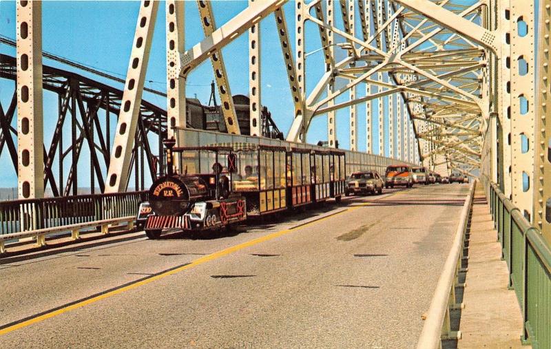 Sault Ste Marie Michigan~Soo Tour Train Crossing International Bridge~1970s Pc