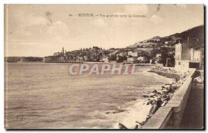 Menton - Vue Generale taking Garavan - Old Postcard