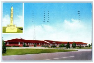 1957 Kent Motel Highway Exterior Building Street Russell Kansas Vintage Postcard