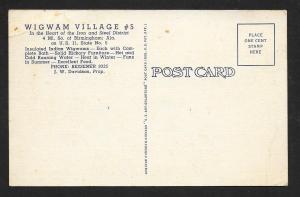 Wigwam Village Birmingham AL Unused c1941