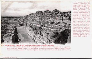 Italy Siracusa Veduta lato meridionale Castello Eurialo Vintage Postcard C218