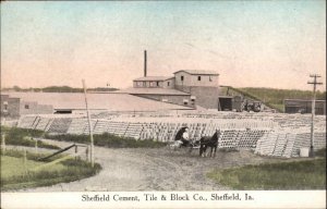 Sheffield Iowa IA Cement Tile & Block Co c1910 Vintage Postcard