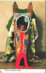 Kiowa Papoose Asleep Native American Adorable Child 1907 UDB Embossed Postcard  