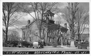 H48/ Manchester Tennessee Postcard RPPC 1941 Court House Building