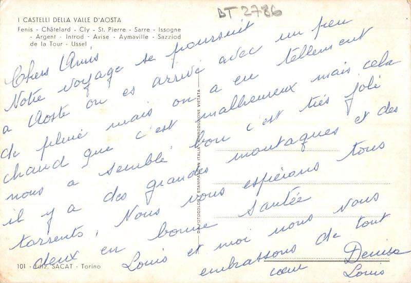 BT2786 Castelli Della Valle d aosta Fenis chatelard       Italy