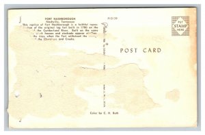 Vintage 1960's Postcard Fort Nashborough First Settlement Nashville Tennessee