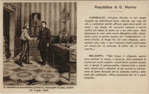 PC SAN MARINO, IL GENERALE GARIBALDI, REGENTE BELZOPPI, Vintage Postcard(b31256)