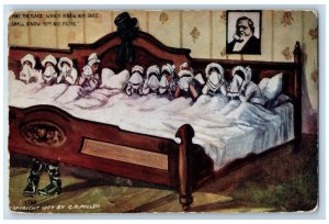 Sault Lake Utah UT Postcard 10 Widowed Hives In Mormon Brigham Bed c1910's