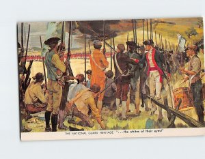 Postcard The National Guard Heritage The Militia at Bunker Hill 1775 MA USA