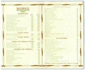 C.1910 Tea House North Salem NY Titicus Mountain Wine List Menu Original ! 