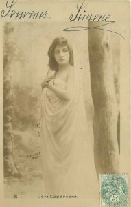 C-1905 Beautiful Cora Laparcerie RPPC Photo Postcard Revillinger Paris 21-13825