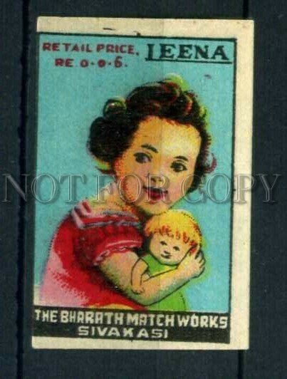 500819 INDIA IEENA Sivakasi girl w/ child Vintage match label